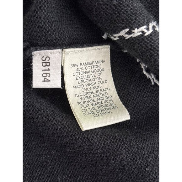 Y2K Susan Bristol Black & White Beaded Cardigan with Shell Buttons 2XL - Picture 7 of 11